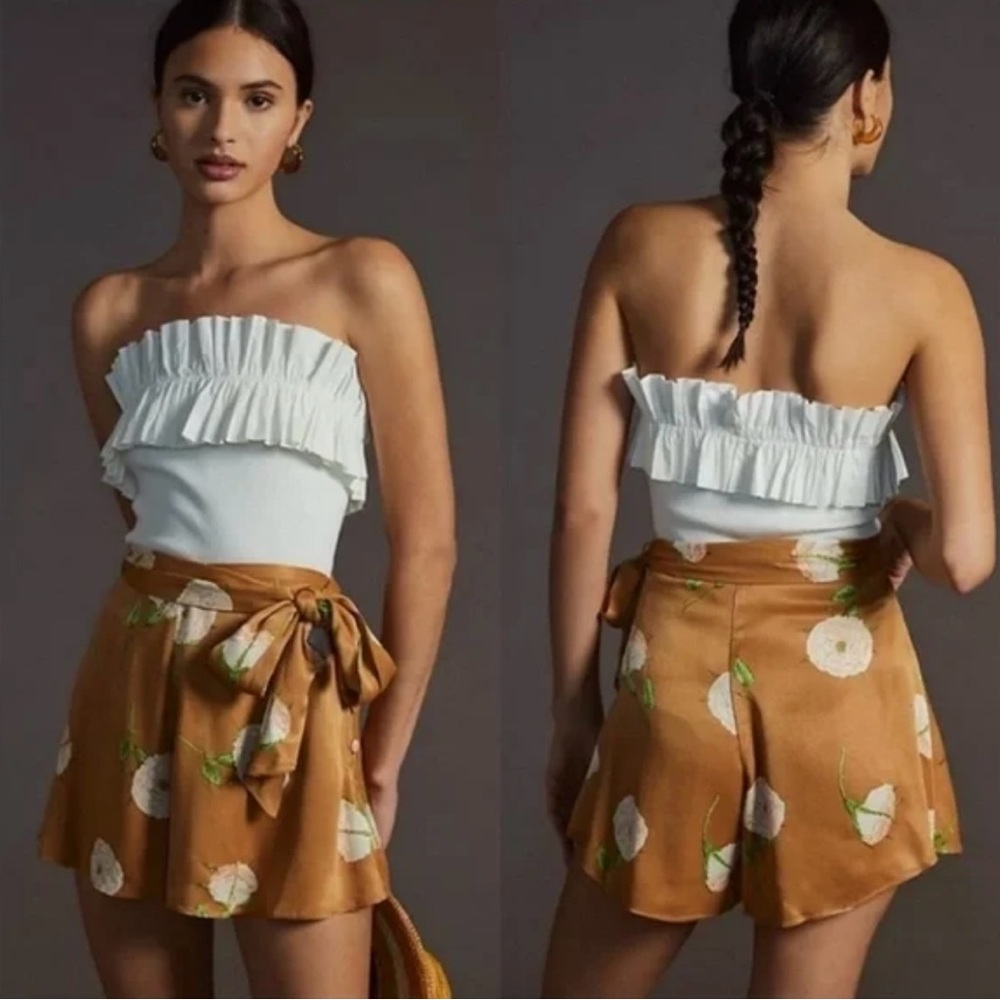 Maeve Anthropologie Satin Shorts New 12P